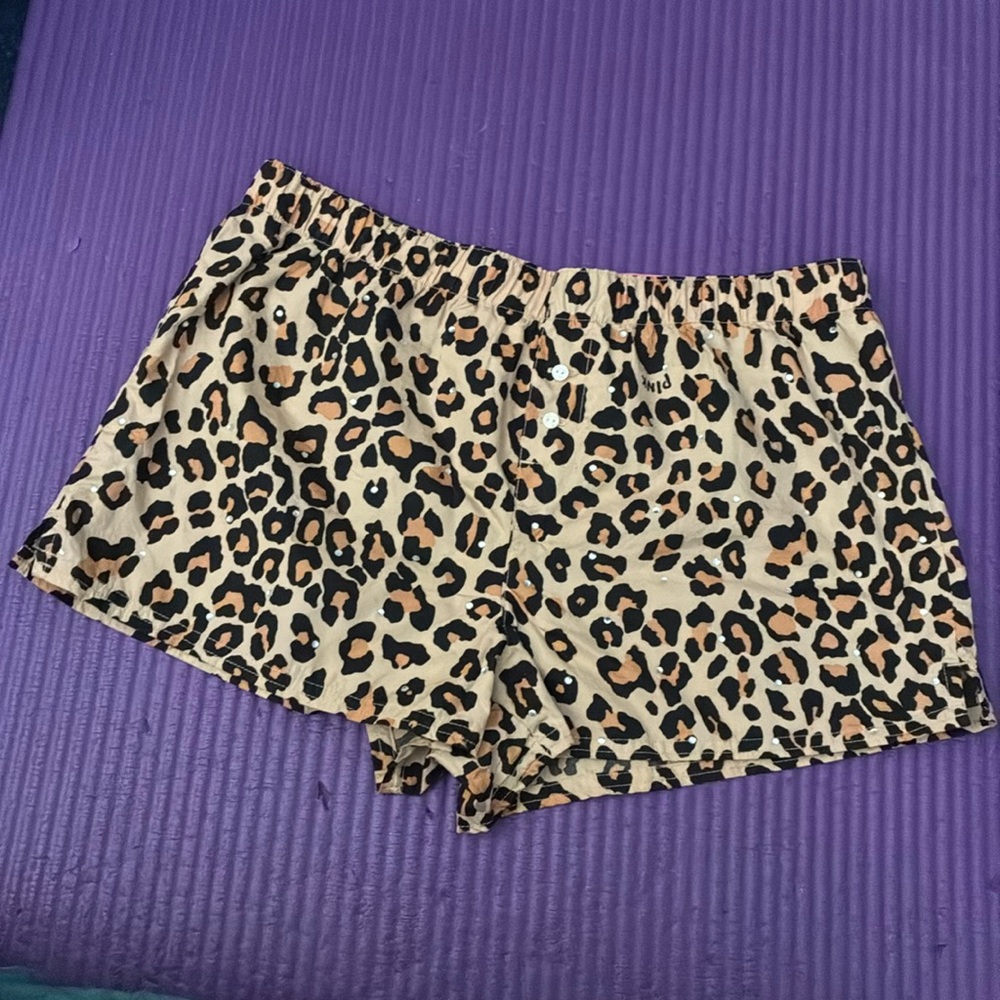 VS PINK Leopard Print Pajama Shorts